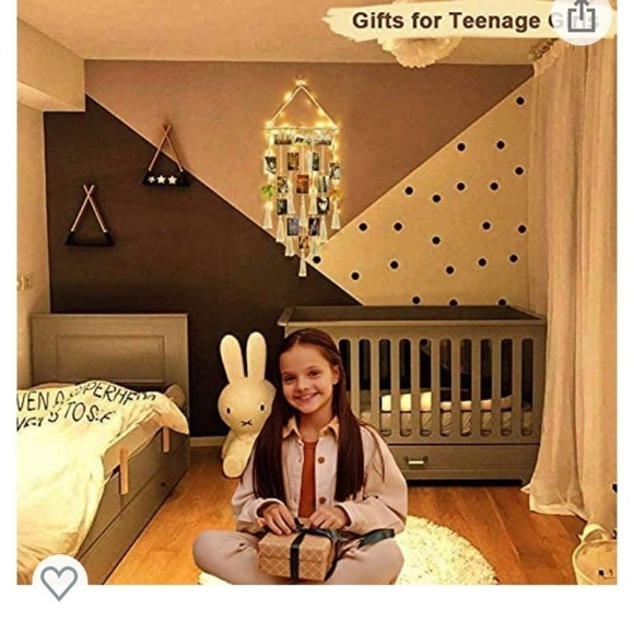 Home decor hanging photos display wall decor‎ bohemian string light NIB macrame - Picture 4 of 8